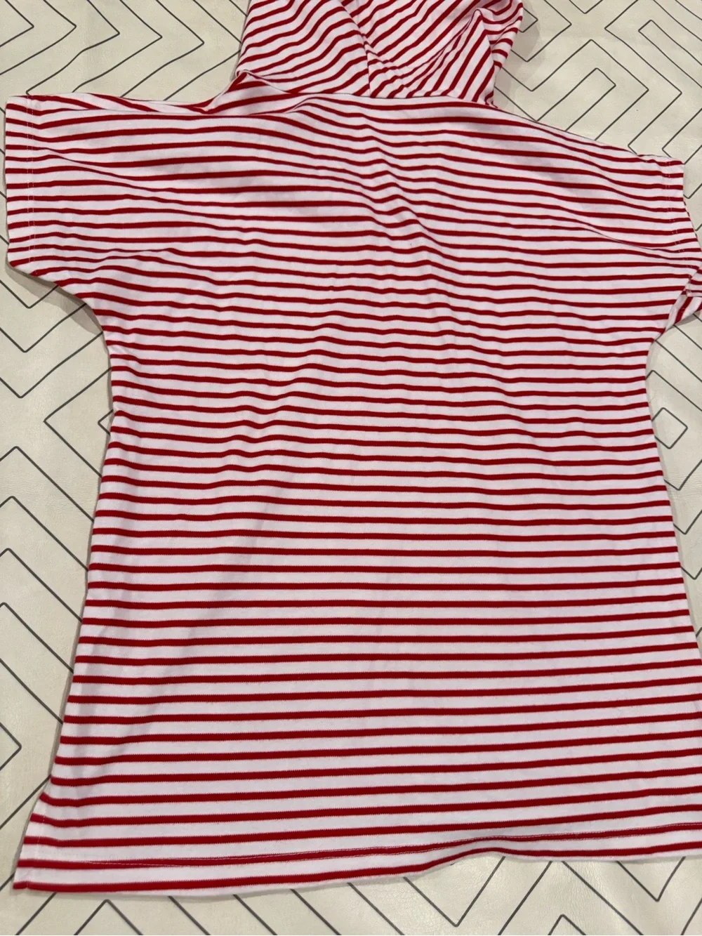 Bella Bliss Kids Red & White Striped Hooded Swim Cover-Up